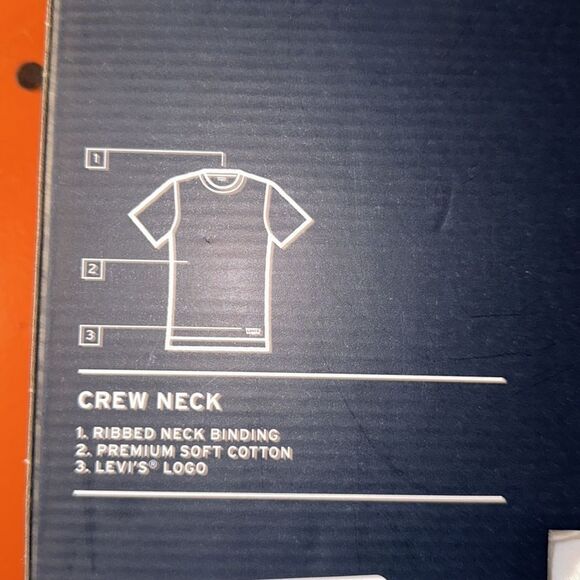LEVI’S S Pack of 4 Premium Cotton White Crewneck Short Sleeve T-Shirts - Picture 7 of 9